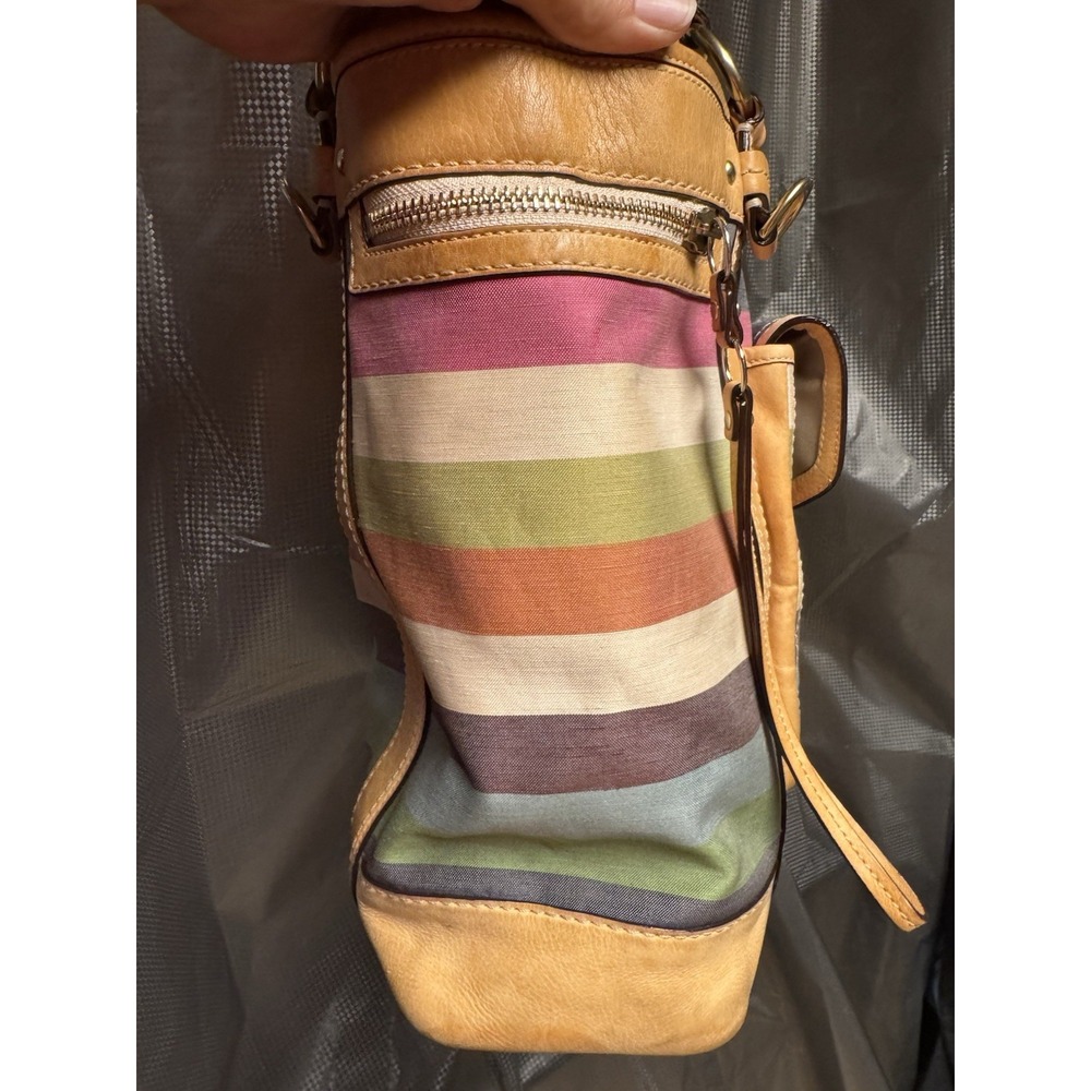 Vintage Y2K COACH Iconic Y2K Legacy Oxford Stripe Slim Pocket Tote 10760 RARE - Picture 5 of 16